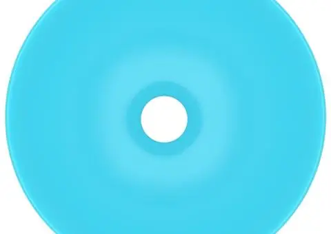 Chiuvetă de baie, verde deschis, ceramică, rotund - 4/5