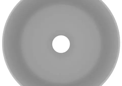 Chiuvetă baie lux gri deschis mat 40x15 cm ceramică rotund - 3/5
