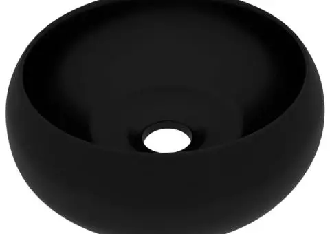 Chiuvetă baie lux, negru mat, 40x15 cm, ceramică, rotund - 2/5