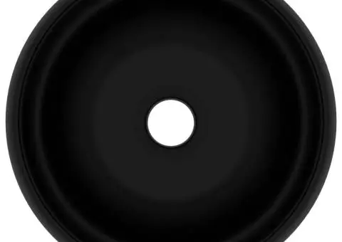 Chiuvetă baie lux, negru mat, 40x15 cm, ceramică, rotund - 3/5