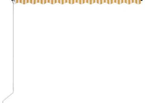 Copertină retractabilă manual, galben și alb, 300 x 250 cm - 4/5