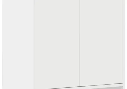 Dulap de baie, alb extralucios, 60x33x61 cm, lemn prelucrat - 2/5