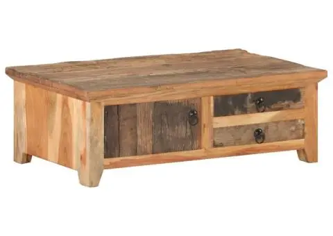 Masă de cafea, 90 x 50 x 31 cm, lemn masiv reciclat - 1/5