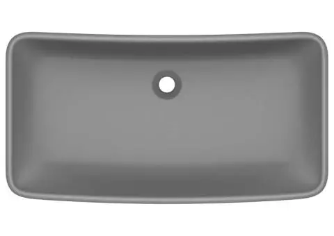 Chiuvetă de lux gri închis mat 71x38 cm ceramică dreptughiular - 3/5