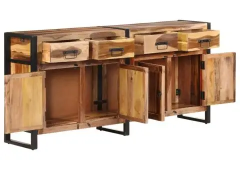 Servantă, 172x35x80 cm, lemn masiv acacia cu finisaj miere - 2/5