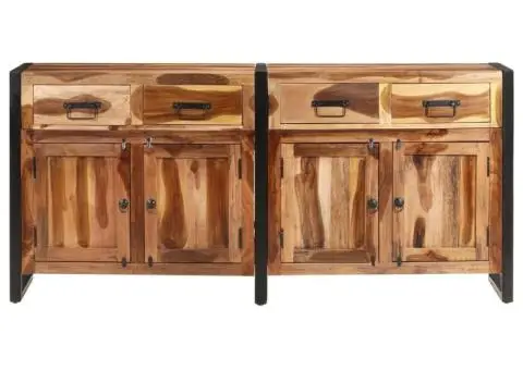 Servantă, 172x35x80 cm, lemn masiv acacia cu finisaj miere - 3/5