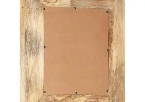 Oglindă sculptată manual, 50x50x2,5 cm, lemn masiv de mango - 3/5