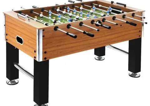 Masă de fotbal, maro deschis/negru, 140x74,5x87,5cm, oțel, 60kg - 1/5