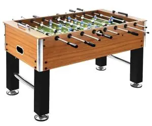 vidaXL Masă de fotbal, maro deschis/negru, 140x74,5x87,5cm, oțel, 60kg