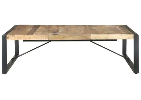 Măsuță de cafea, 140 x 140 x 40 cm, lemn de mango nefinisat - 2/5