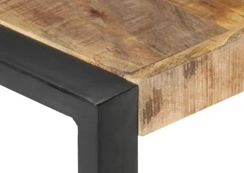 Măsuță de cafea, 140 x 140 x 40 cm, lemn de mango nefinisat - 4/5