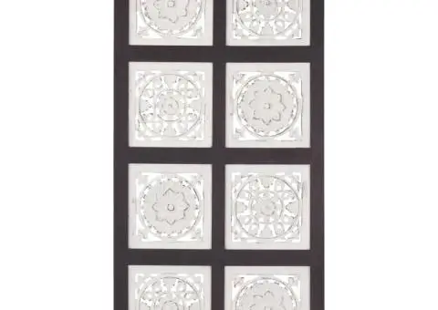 Panou de perete sculptat manual, negru și alb, 40x80x1,5 cm MDF - 2/5