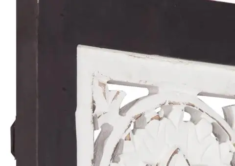 Panou de perete sculptat manual, negru și alb, 40x80x1,5 cm MDF - 5/5