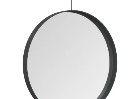 Oglindă suspendată cu agățătoare, negru, 40 cm - 3/5