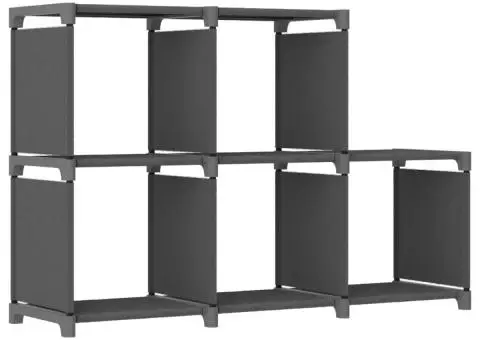 Raft expunere, 5 cuburi, gri, 103x30x72,5 cm, material textil - 1/5