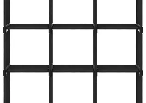 Raft expunere 9 cuburi negru 103x30x107,5 cm, material textil - 2/5