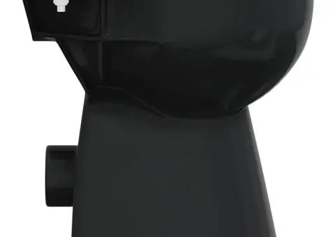 Toaletă fără bord 7 cm înălțime suplimentară închidere ușoară ceramică neagră - 5/5