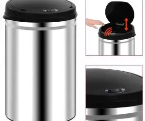 vidaXL Coș de gunoi automat cu senzor, 30 L, oțel inoxidabil