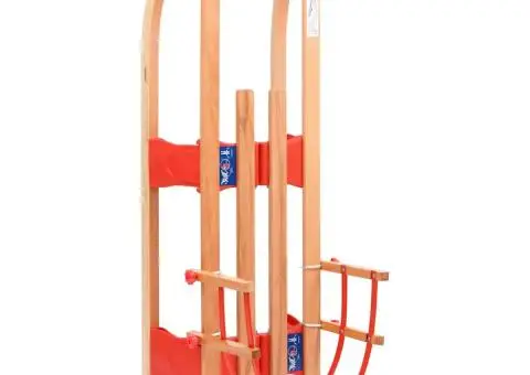 Sanie pliabilă pentru zăpadă cu spătar, 119 cm, lemn - 5/5