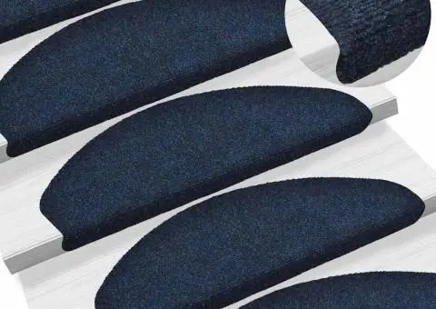 Covorașe autoadezive pentru scări, 15 buc., 65x21x4 cm, bleumarin, semirotunde, mari - 5/5