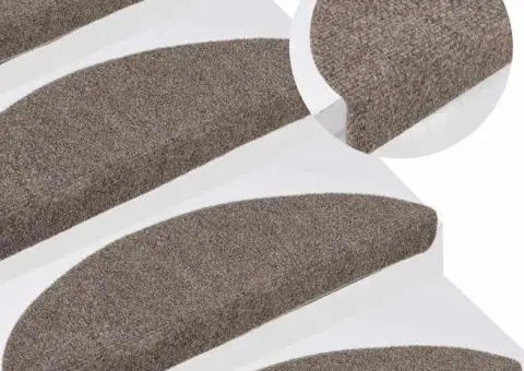 Covorașe autoadezive pentru scări, 15 buc., 65x21x4 cm, bej, semirotunde, mari - 5/5