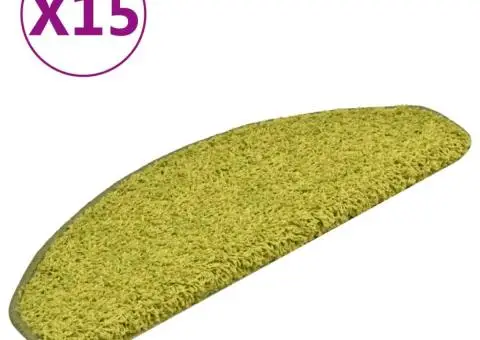 Covorașe pentru trepte scară, 15 buc., verde, 65 x 21 x 4 cm - 2/5