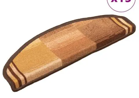 Covorașe autoadezive scări, 15 buc., maro, 65x21x4 cm - 1/5