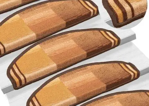 Covorașe autoadezive scări, 15 buc., maro, 65x21x4 cm - 5/5