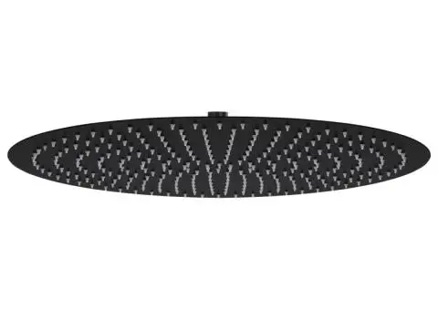 Cap de duș tip ploaie rotund, negru, 50 cm, oțel inoxidabil - 1/5