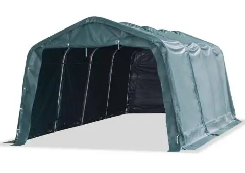 Cort mobil pentru animale verde închis 3,3x6,4m PVC 550g/m² - 2/5