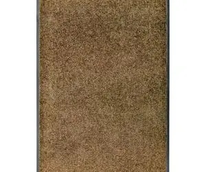 vidaXL Covoraș de ușă lavabil, maro, 60 x 90 cm