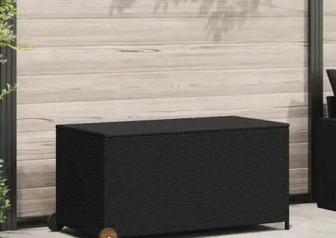 Ladă de depozitare de grădină, negru, 120x65x61 cm, poliratan - 1/5