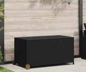 vidaXL Ladă de depozitare de grădină, negru, 120x65x61 cm, poliratan