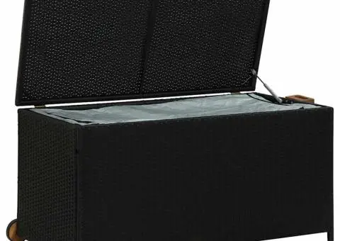 Ladă de depozitare de grădină, negru, 120x65x61 cm, poliratan - 4/5