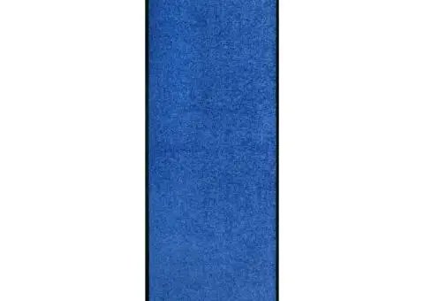 Covoraș de ușă lavabil, albastru, 60 x 180 cm - 1/5