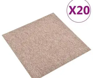 vidaXL Plăci de pardoseală, 20 buc., bej, 50 x 50 cm, 5 m²