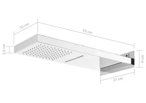 Cap de duș de perete, oțel inoxidabil 201 - 3/3