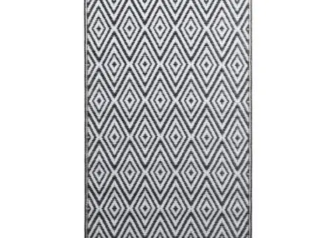 Covor de exterior, ARAKIL alb și negru, 80x150 cm, PP - 2/5