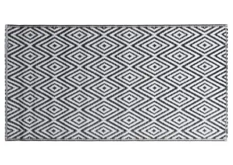 Covor de exterior, ARAKIL alb și negru, 80x150 cm, PP - 3/5