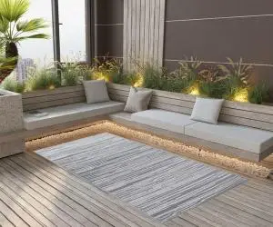 vidaXL Covor de exterior, ARAKIL gri, 120x180 cm, PP