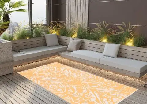 Covor de exterior, ARAKIL portocaliu și alb, 120x180 cm, PP - 1/5