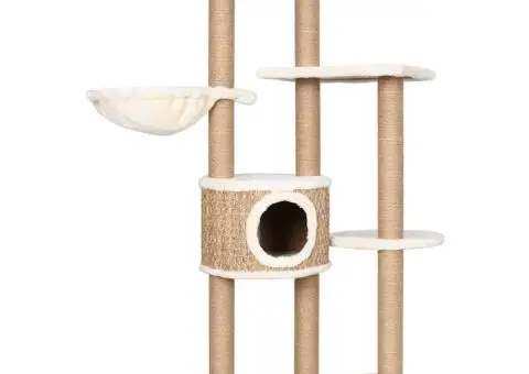 Ansamblu de pisici cu stâlp de zgâriat, 126 cm, iarbă de mare - 2/5