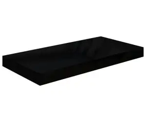 vidaXL Raft de perete suspendat, negru extralucios, 50x23x3,8 cm, MDF
