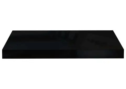 Raft de perete suspendat, negru extralucios, 50x23x3,8 cm, MDF - 4/5