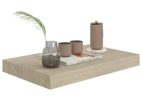 Rafturi de perete suspendate, 2 buc., stejar, 40x23x3,8 cm, MDF - 3/5