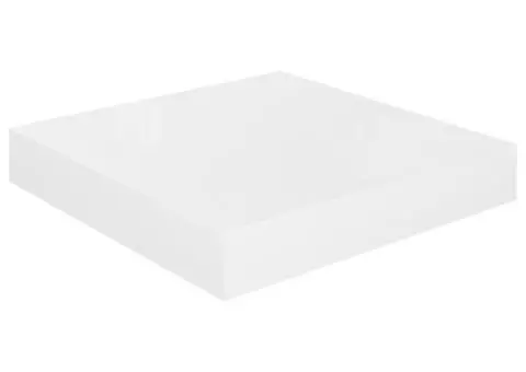 Raft de perete suspendat, alb extralucios, 23x23,5x3,8 cm, MDF - 2/5