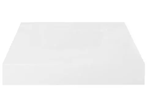 Raft de perete suspendat, alb extralucios, 23x23,5x3,8 cm, MDF - 4/5