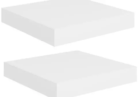 Rafturi de perete suspendate, 2 buc., alb, 23x23,5x3,8 cm, MDF - 2/5