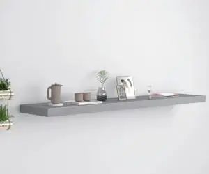 vidaXL Raft de perete suspendat, gri, 120x23,5x3,8 cm, MDF