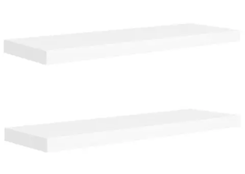 Rafturi de perete suspendate, 2 buc., alb, 80x23,5x3,8 cm, MDF - 2/5